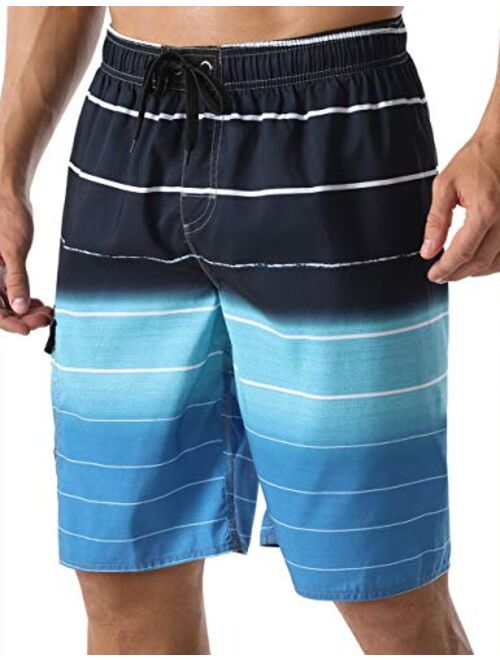 Nonwe Mens Beachwear Summer Holiday Swim Trunks Quick Dry Striped