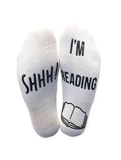 'Shhh I'm Reading' Funny Ankle Socks - Great Gift For Those People Who Love Books!