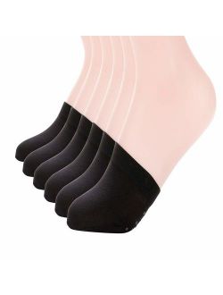 MANZI Women's 6 Pairs Non-Skid Toe Topper No Show Liner Socks