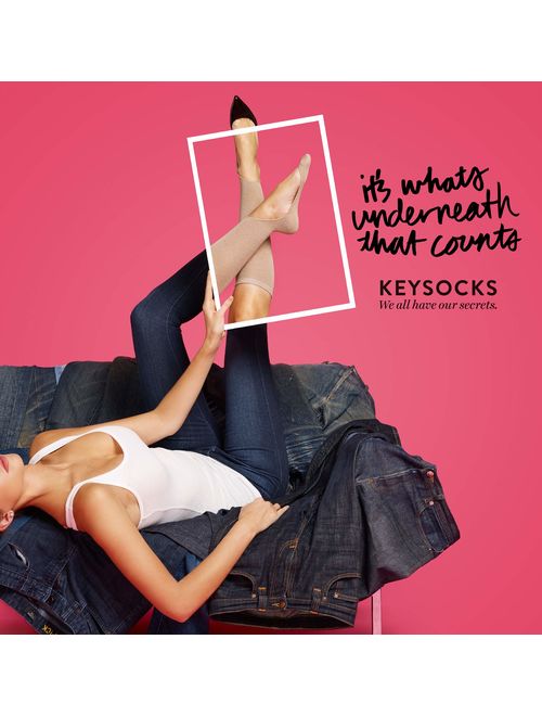 KEYSOCKS Women's ORIGINAL No-Show Knee High Socks Phenomenon in Standard and Plus Size