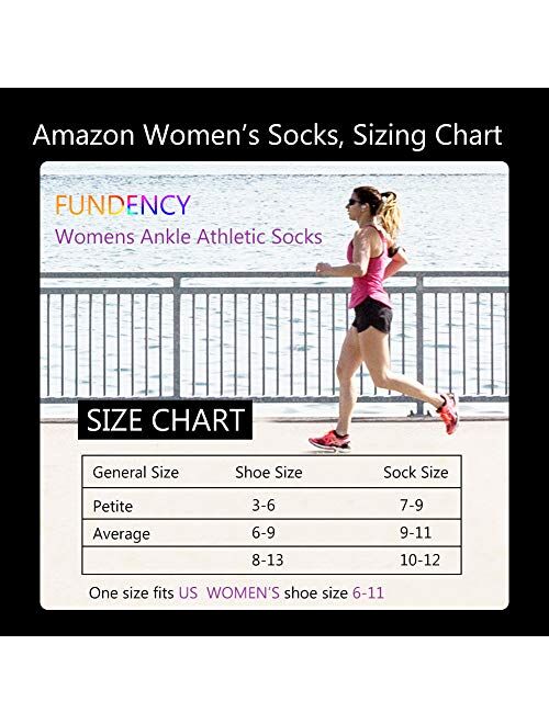 FUNDENCY 6 Pack Women Ankle Athletic Socks Low Cut Breathable Running Tab Socks with Cushion Sole