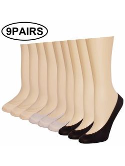 9 Pairs No Show Socks Women Low Cut Invisible Socks for Flats Non-Slip Thin Liner Socks