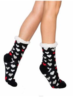 Shycloset Fuzzy Socks Slipper Winter - Women Sleep Indoor Cozy Knit Thermal Soft Plush Fleece Wool Fur Warm Plus