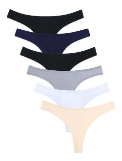 Wealurre Women's Low Rise Thongs Cotton Stretch Panties Breathable Bikini Underwear Multipack