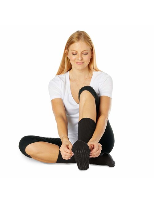 LA Active Grip Socks - Yoga Pilates Barre Ballet Non Slip Crew Hospital Socks