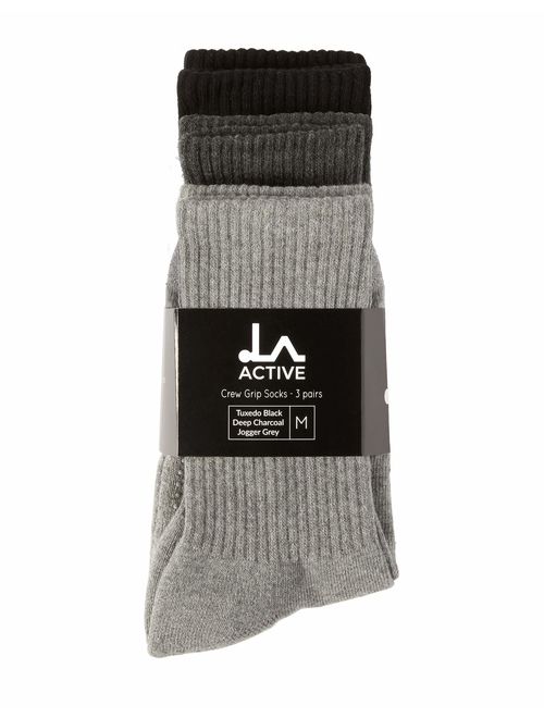 LA Active Grip Socks - Yoga Pilates Barre Ballet Non Slip Crew Hospital Socks