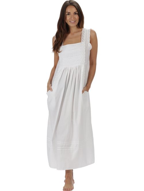 The 1 for U 100% Cotton Long Nightgown with Pockets XS-3X Rebecca