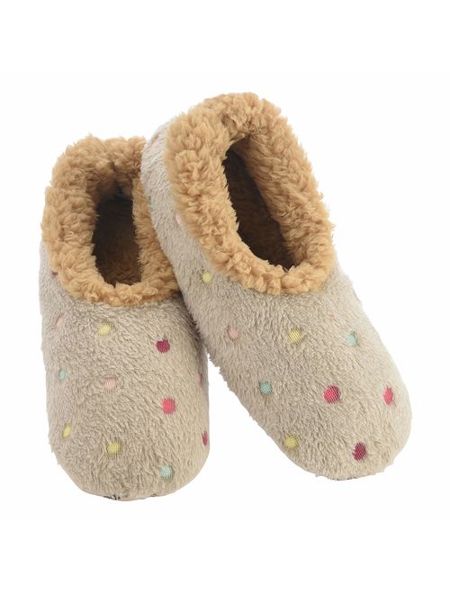 Snoozies Slippers for Women | Lotsa Dots Colorful Cozy Sherpa Slipper Socks | Womens House Slippers | Cozy Slippers for Women | Colorful Womens Fuzzy Slippers