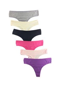 Nabtos Cotton Thongs Women's G String Panties Sexy Intimate Lingerie Underwear Pack of 6