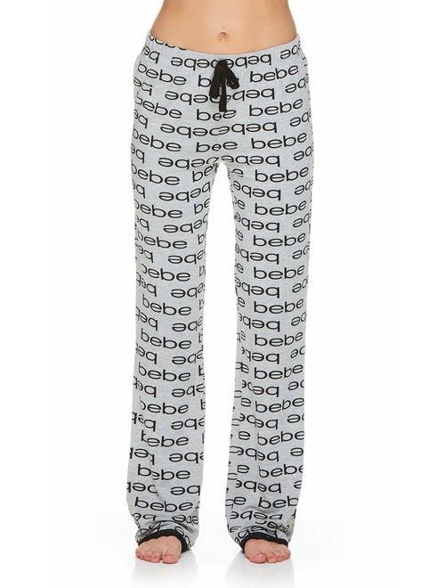 bebe Womens Pajama Top Shirt and Lounge Pants Sleepwear Set