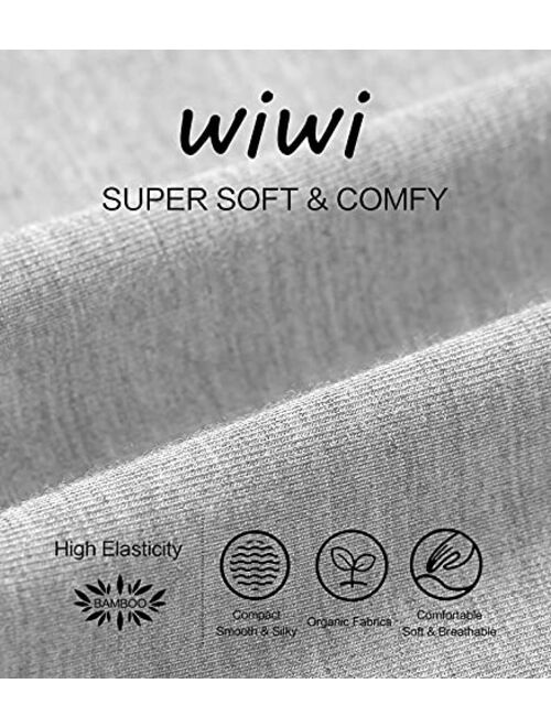WiWi Soft Bamboo Long Pants Sleepwear Laced Pjs Plus Size Pajama Set S-4X