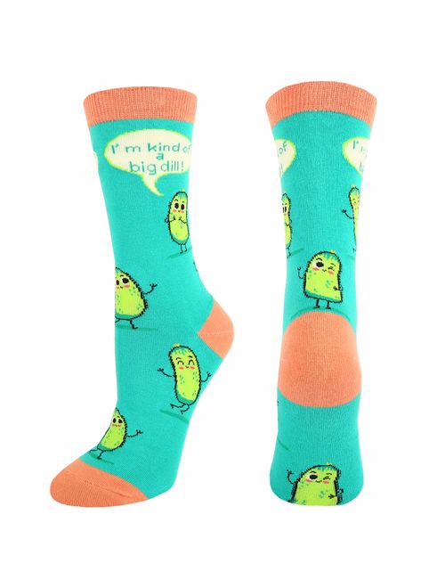 HAPPYPOP Funny Pickle Gifts Sushi Gifts for Women, Novelty Sushi Donut Pickle Taco Socks Girls,Crazy Food Socks