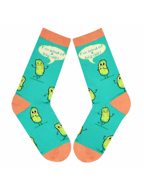 HAPPYPOP Funny Pickle Gifts Sushi Gifts for Women, Novelty Sushi Donut Pickle Taco Socks Girls,Crazy Food Socks