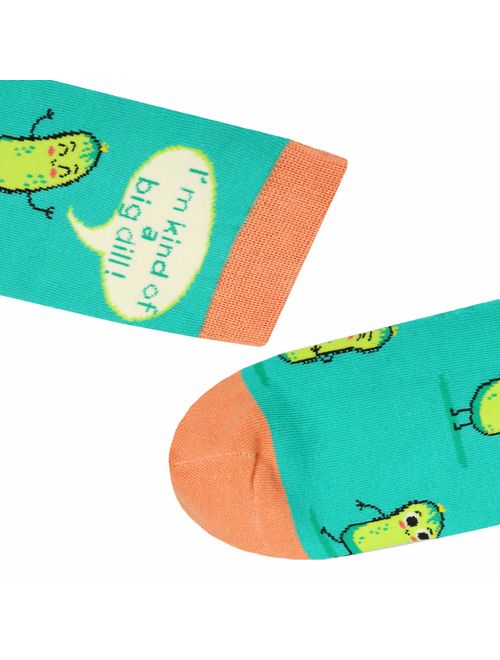 HAPPYPOP Funny Pickle Gifts Sushi Gifts for Women, Novelty Sushi Donut Pickle Taco Socks Girls,Crazy Food Socks