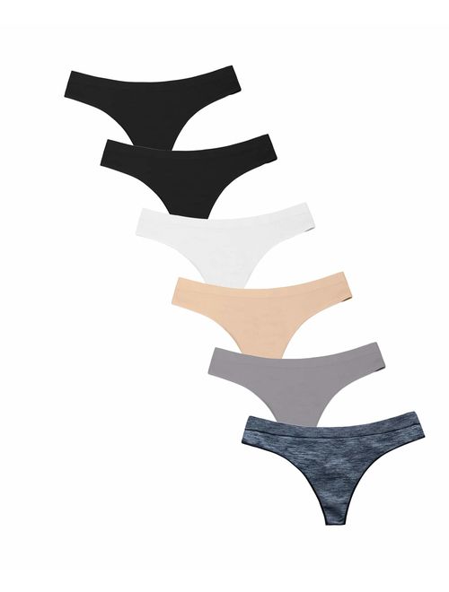 ALTHEANRAY Women's Seamless Hipster Underwear No Show Panties Soft Stretch  Bikini Underwears Multi-Pack