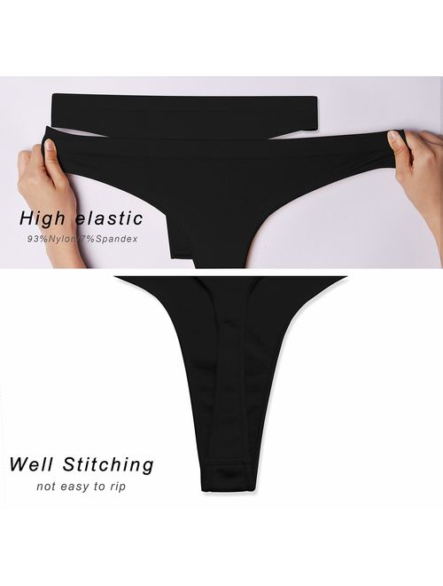 BUBBLELIME XS-XL Sport Thongs Panties Women Low Rise Sexy G-String No Show Bonded Breathable Underwear (6 Pack&3 Pack&1 Pack)
