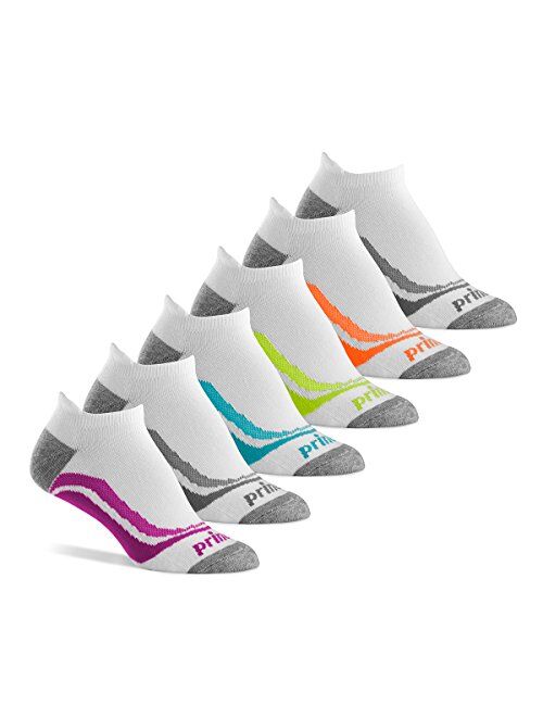 Prince Women's Low Cut Tab Athletic Socks with Cushion for Running, Tennis, and Casual Use (6 Pair Pack)