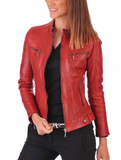Leather Planet Women's Lambskin Leather Bomber Biker Jacket - Winter Wear - Extremely Soft & Smooth