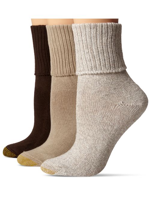 Gold Toe Women's 3-Pack Bermuda Turn Cuff Sock