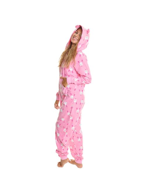Angelina Women's & Kid's Fleece Novelty One-Piece Hooded Pajamas