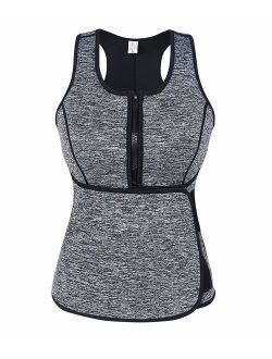 Sweat Vest Waist Trainer for Women Weight Loss Neoprene Sauna Slimming Vest with Adjustable Waist Trimmer Belt
