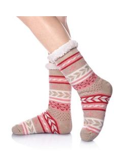 DoSmart Womens Winter Thermal Snowflake Fleece Lining Fuzzy Warm Indoor Home Socks