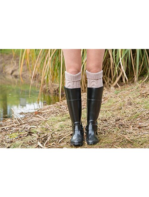 SherryDC Women's Cable Knit Long Boot Stocking Socks Knee High Winter Leg Warmers
