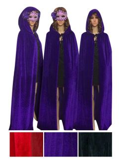 WESTLINK Cloak with Hood Costume Hooded Cape Crushed Velvet for Men Women 23-66inches