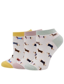 Pomlia Women's Haute Dachshund Dog Socks Casual Crew Socks