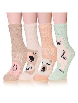 Women's 5 pairs Super Soft Microfiber Fuzzy Winter Warm Slipper Home Socks