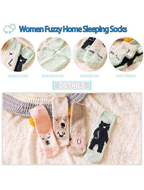 Women's 5 pairs Super Soft Microfiber Fuzzy Winter Warm Slipper Home Socks