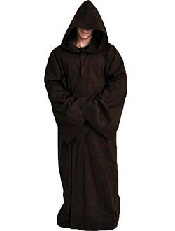 Cosplaysky Men Tunic Hooded Knight Halloween Cloak for Jedi Robe Costume