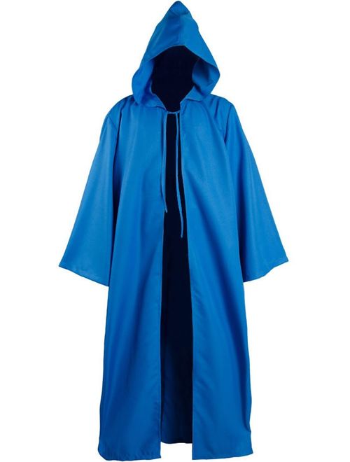 Cosplaysky Men Tunic Hooded Knight Halloween Cloak for Jedi Robe Costume