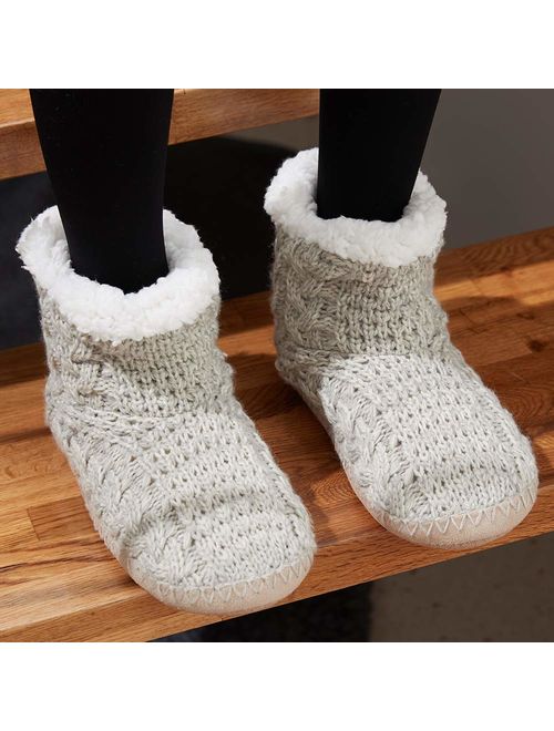 MaaMgic Womens Fuzzy Slipper Bootie Cozy Slipper Socks with Grippers for Home Bedroom Girls