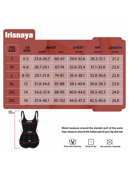 Irisnaya Women Waist Trainer Bodysuit Tummy Control Shapewear Slim Full Body Shaper Open Bust Corset Cincher