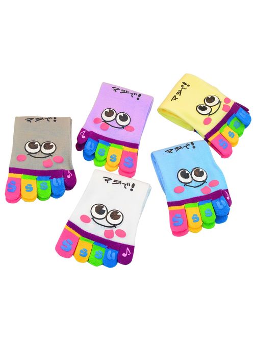 5 Pairs Five Toes Trainer Toe Ankle Socks Valentine's Day Gift Girl Women Socks