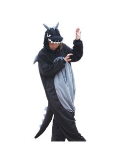 Lifeye Men Women Black Dragon Pajamas Animal Cosplay Costume