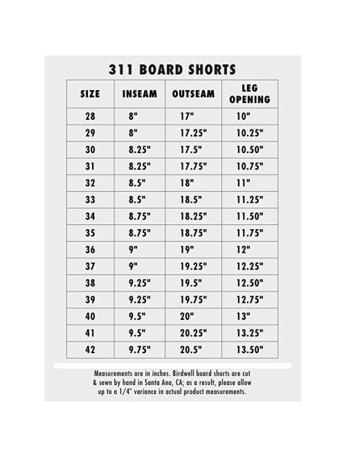 Birdwell Men's 311 Nylon Board Shorts, Medium Length