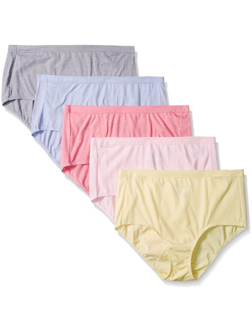 Fruit of the Loom Women's Plus Size Fit for Me 5 Pack beyondsoft Brief Panties