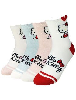 JJMax Women's Hello Kitty Cute Cotton Blend Ankle Socks Set