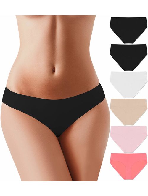 BUBBLELIME XS-XL Bikini Panties Womens Low Rise String Breathable Soft Underwear Bonded No Show (6 Pack&3 Pack&1 Pack)
