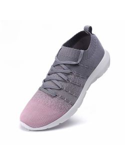 PresaNew Women's Walking Shoes Slip On Athletic Running Sneakers Knit Mesh Comfortable Work Shoe