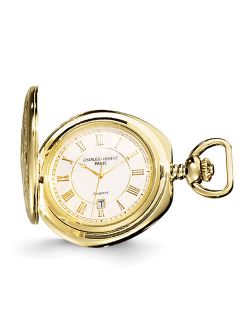 Men's Lex & Lu Charles Hubert Gold Finish Brass w/Shield Pocket Watch XWA2763