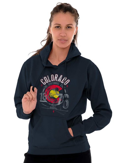 Brisco Brands Colorado Centennial Mountains Pullover Hoodie Sweatshirt