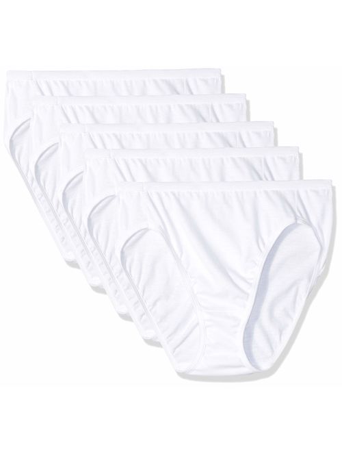 Hanes Ultimate Women's Comfort Cotton Hi-Cut Panties 5-Pack