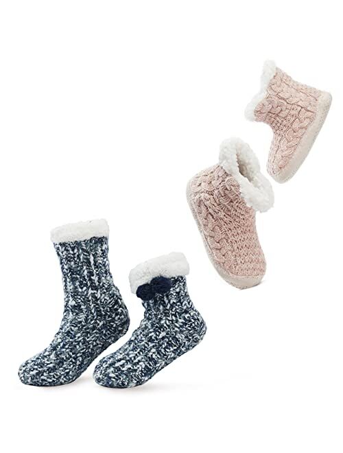 MaaMgic Womens Warm Fuzzy Slipper Socks Christmas Gift Winter Girls Cozy Funny Grip Socks