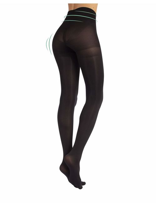 CALZITALY Opaque Shaping Tights | S, M, L, XL, XXL | Blue, Black | 80 DEN | Made in Italy