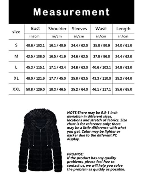 Geschallino Women's Soft Faux Fur Hooded Jacket, 2 Pockets Short/Long Coat Outwear Warm Fluffy Fleece Tops for Winter, Spring