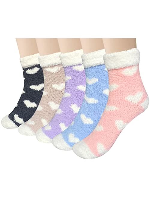 Grils Womens Fuzzy Socks Soft Warm Fluffy Cute Cozy Winter Slipper Christmas Socks