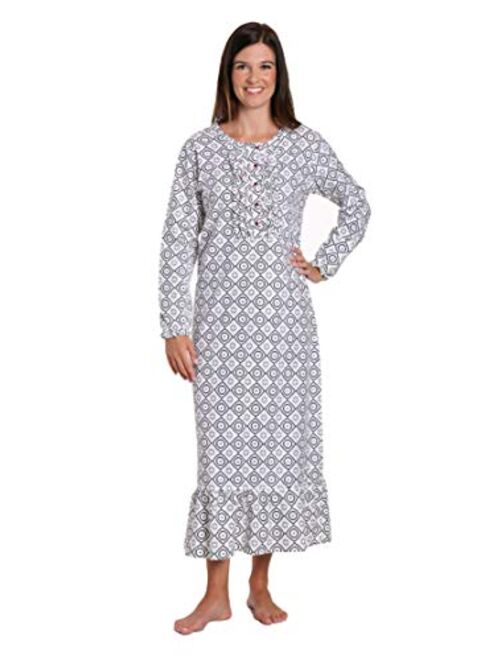 Noble Mount Long Nightgowns for Women - 100% Cotton Flannel Nightgown